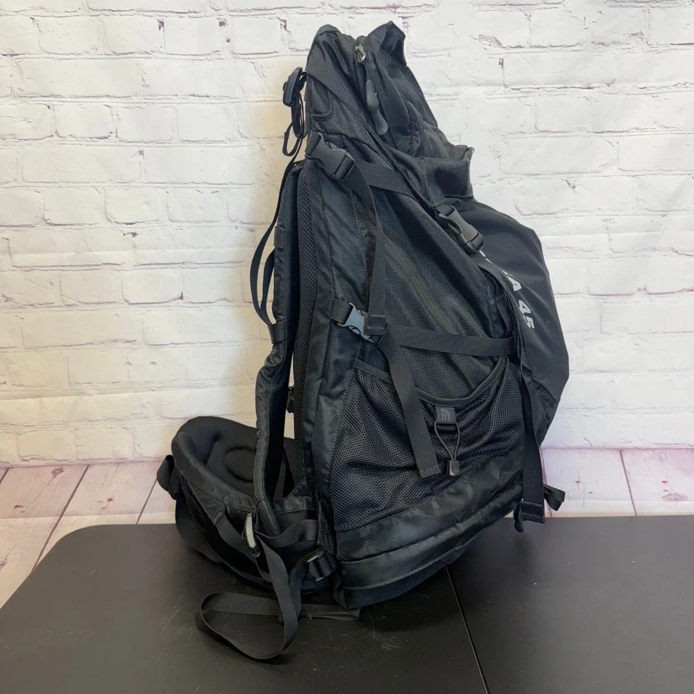 The North Face Terra 45 Backpack Black Hiking Travel Internal Frame Bag